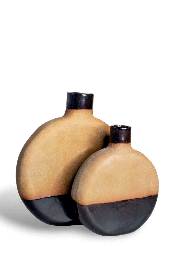 Set jarrones obsidiana