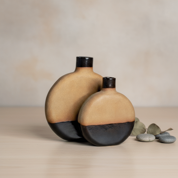 Set jarrones obsidiana